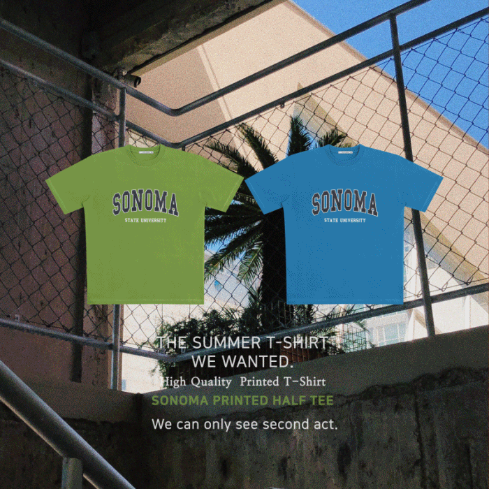 (2nd Act) 소노마 로고 1/2 티셔츠(2colors) -단독주문시 당일발송(4시이전 결제건)