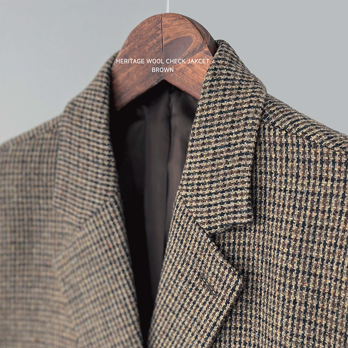 (2nd Act) Heritage brown wool check jacket(울60%,M/L) -단독주문시 당일발송(4시이전 결제건)