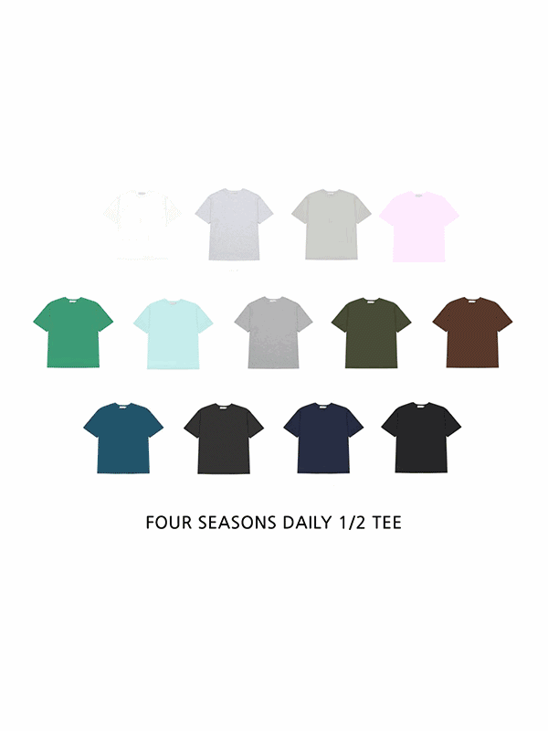 *FOUR SEASONS daily 1/2 TEE (13colors,M~XL)