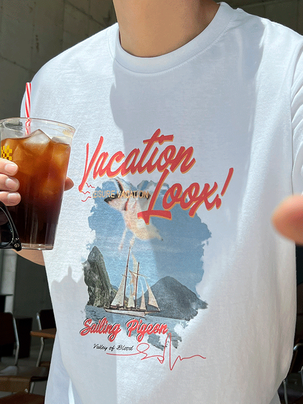 *vacation 디지털 프린팅 1/2 티셔츠(3colors)